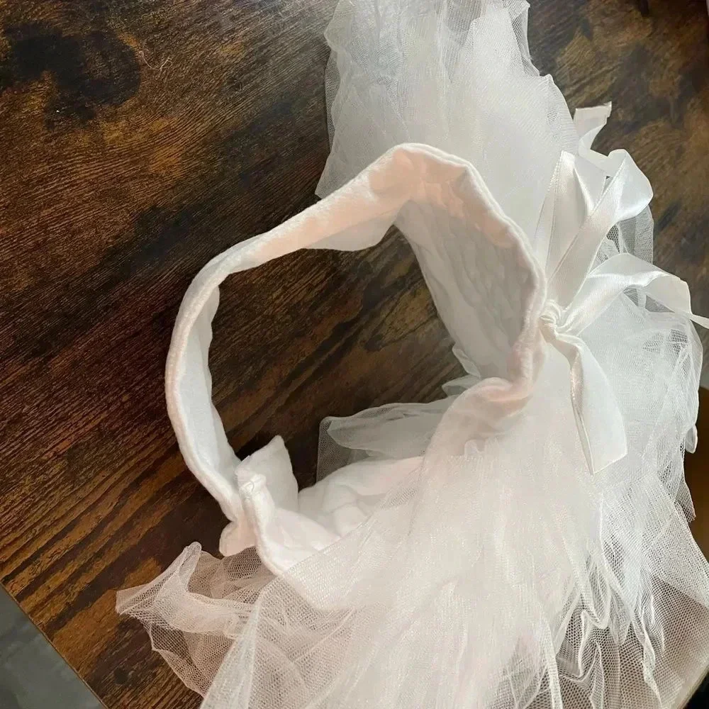 Newborn Photography Props Layered Bowknot Waistband Tutu Skirt +Flower Headband